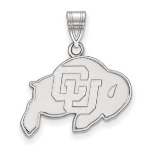 10k White Gold U of Colorado Medium 'CU' Mascot Pendant
